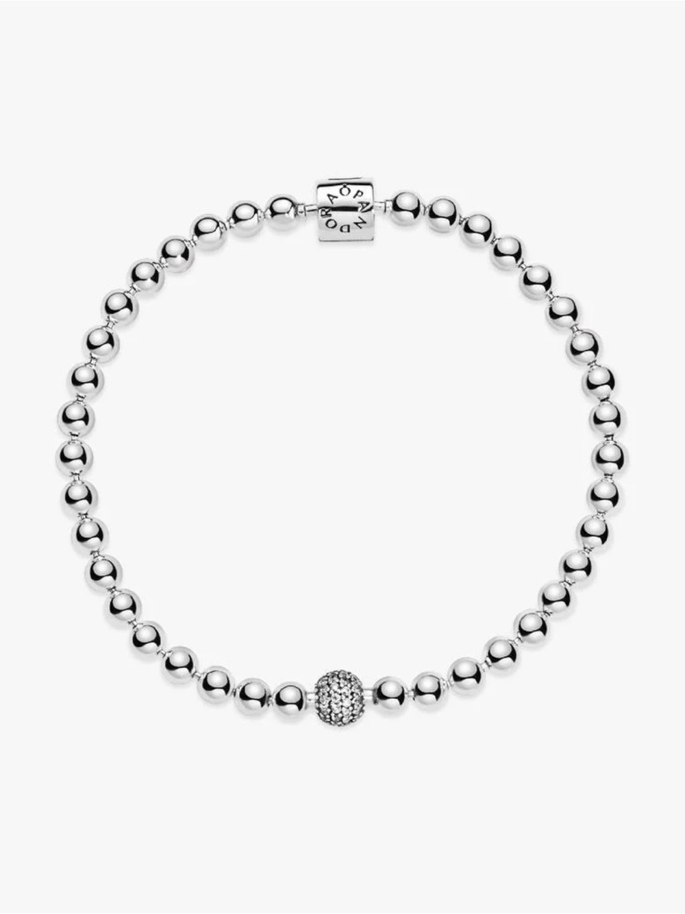 Genuine PANDORA Beads and Pave Bracelet 7.5 inches; 598342CZ